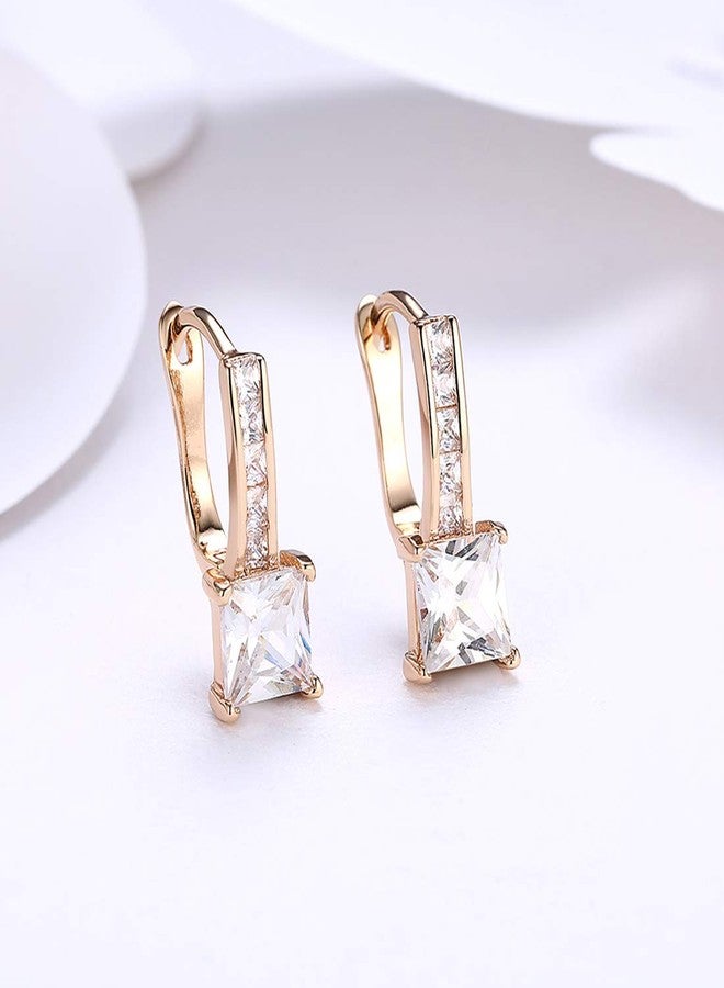Peora Fashion Gold-plated Alloy and Crystal Hoop Earrings for Women, Gold - Image 5