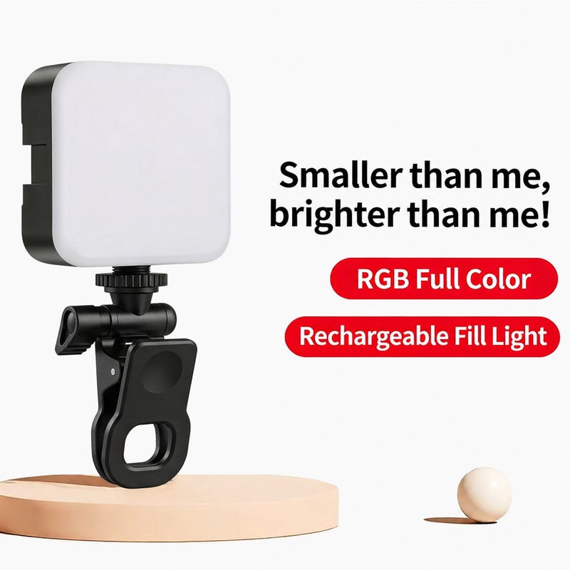 ضوء تعبئة LED محمول RGB للتصوير الذاتي والبث المباشر - Image 1