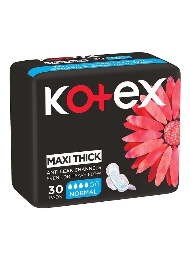 Kotex Anti-Leak Maxi thick Pads with Wings - Normal 30 Pads  - Image 2