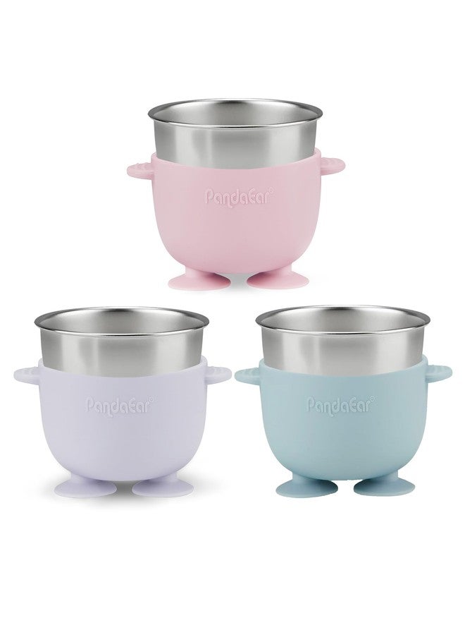 PandaEar 3 Pack Baby Stainless Steel Bowls with Suction, Non-Slip Child Food Bowl with Silicone Sleeve for Kids Toddlers Infants, Extra Strong Base, BPA free - Image 5