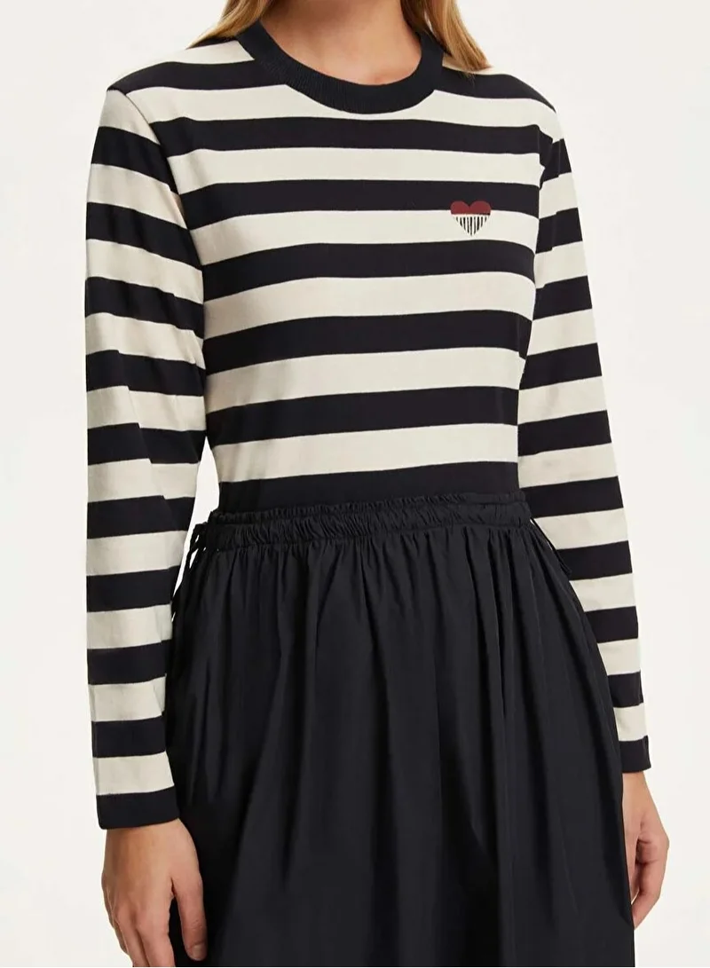 Nocturne Stripes Flare Multicolour Women's Midi Dress