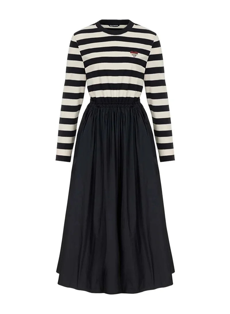 Nocturne Stripes Flare Multicolour Women's Midi Dress