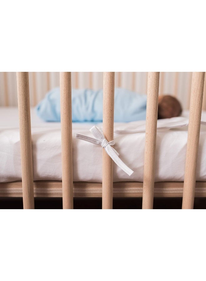 SHEETWORLD.COM SheetWorld Crib Bib Sheet Saver, Soft Cotton, 4 Secure Ties, Solid White, Made in USA - Image 4