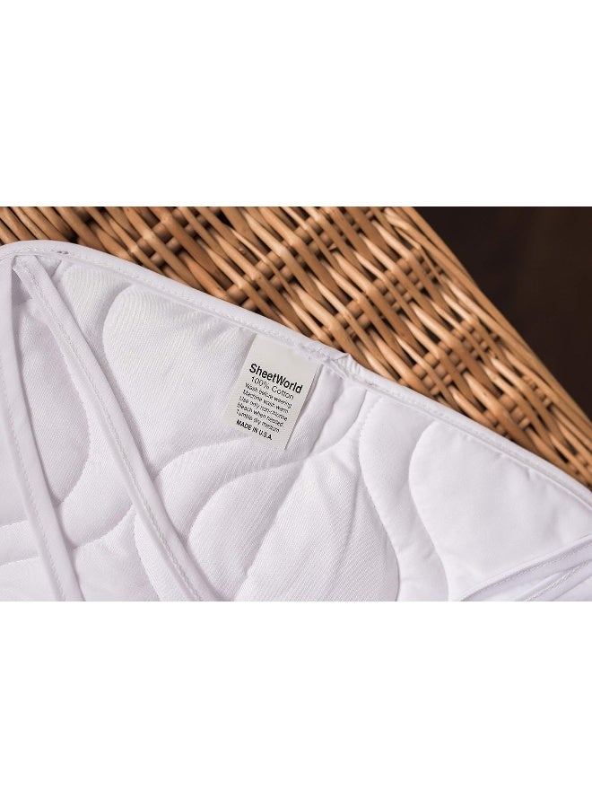 SHEETWORLD.COM SheetWorld Crib Bib Sheet Saver, Soft Cotton, 4 Secure Ties, Solid White, Made in USA - Image 5