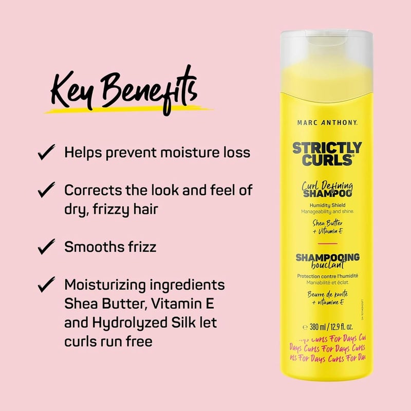 Marc Anthony Strictly Curls Shampoo and Conditioner Set - 380ml Shampoo + 250ml Conditioner for Curly Hair - Image 2