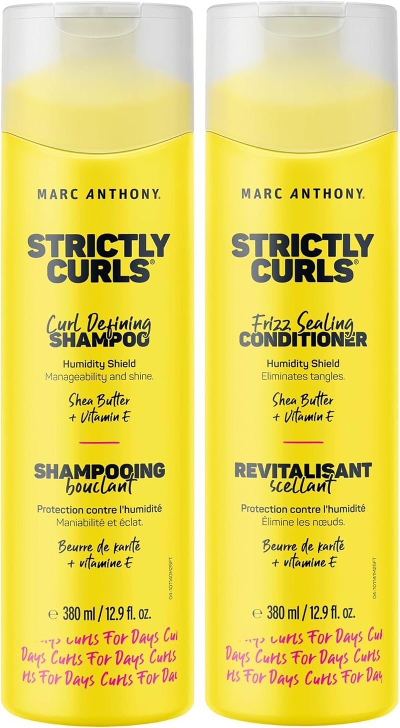 Marc Anthony Strictly Curls Shampoo and Conditioner Set - 380ml Shampoo + 250ml Conditioner for Curly Hair - Image 1