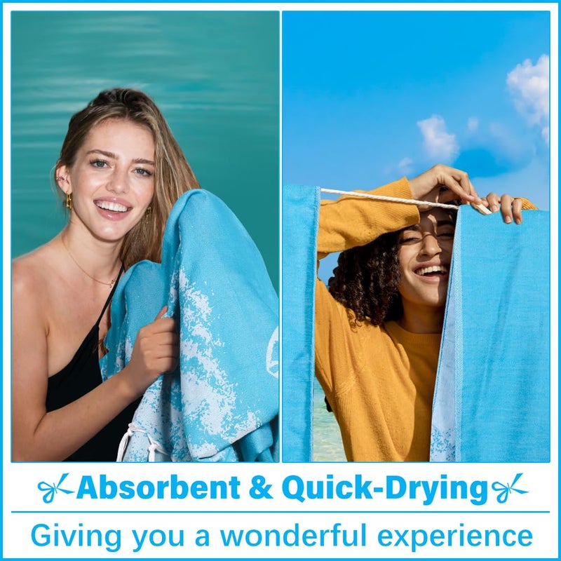 Vikumond Oversized Turkish Beach Towel Blanket XXL Cotton Sandproof Towels Boho Woven Extra Large Big Sand Free Giant Throw Blankets Huge Quilt XL Picnic Camping Necessities Cloud for Adult Gifts - Image 4