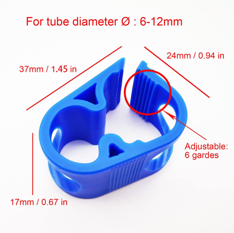 JIUMEI 10PCS Blue Plastic Pinch Clamps 6-12mm/1/4''-1/2'' Adjustable Siphon Hose Flow Control Clip Valve Shut off Tube Clamps Laboratory Chemical Industry Tubing Clips - Image 3