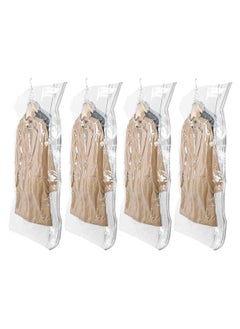 Arabest Hanging Vacuum Storage Bags Space Saving Clothes Bags 4 Pack Long 53x27.6 inches Vacuum Sealed Storage Bags Clothes Bags Dress Coats or Jackets Wardrobe Organizers and Storage  - Image 1