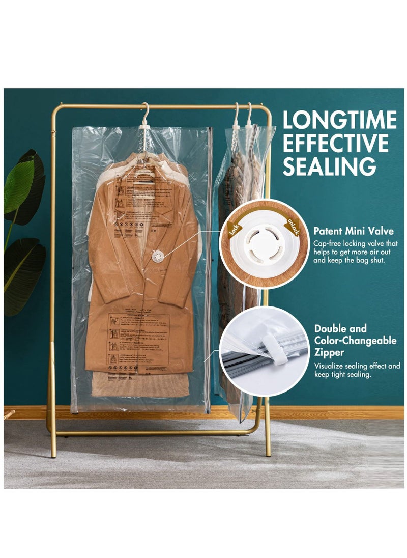 Arabest Hanging Vacuum Storage Bags Space Saving Clothes Bags 4 Pack Long 53x27.6 inches Vacuum Sealed Storage Bags Clothes Bags Dress Coats or Jackets Wardrobe Organizers and Storage  - Image 5