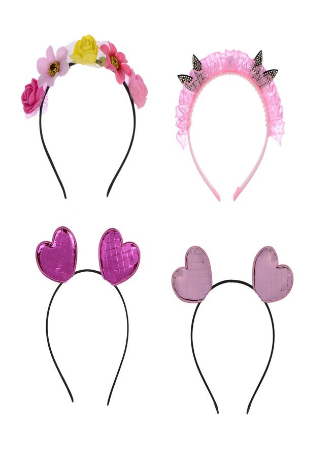STRIPES® essentials 4 Piece Headband For Girls/Baby Girls (Flower Color May Vary) Head Band (Multicolor) - Image 1