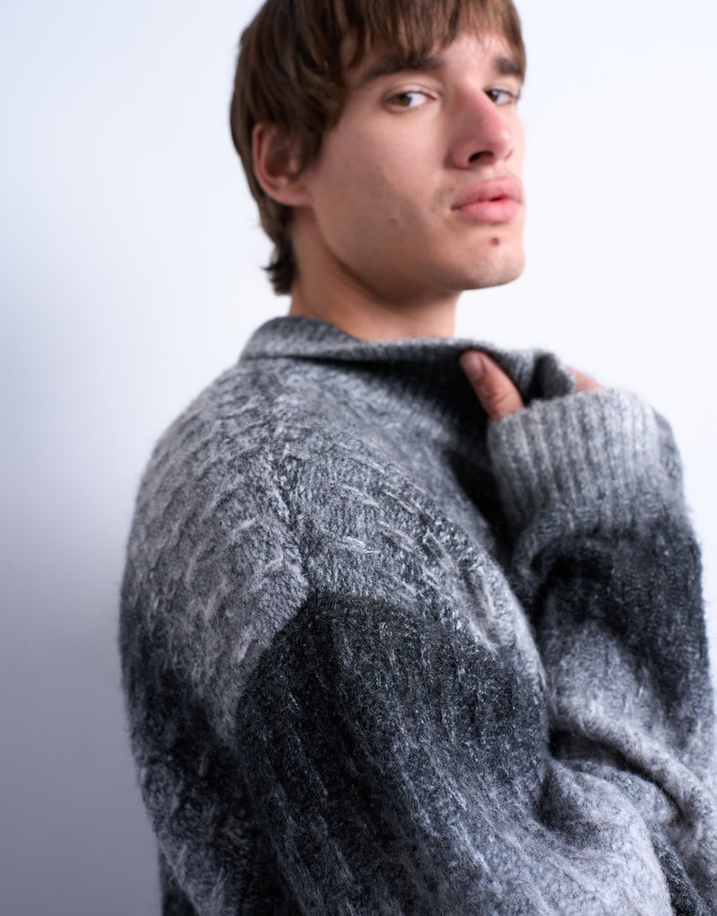 TOPMAN Knitted Zip Up Cardigan - Image 3