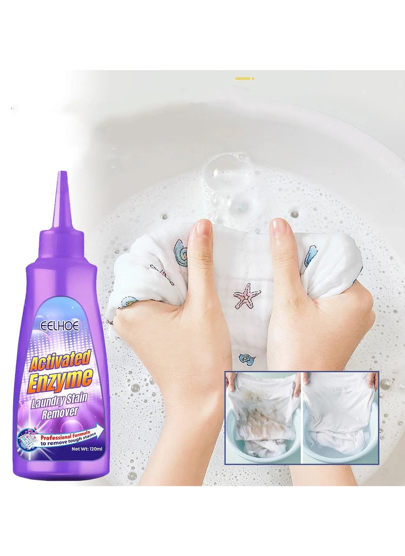 EELHOE Active Enzyme Laundry Stain Remover Purple Bottle, Symmetry Stain Remover, Graceiful Stain Remover, Enzyme Stain Remover for Clothes (Purple Bottle-1PC)  - Image 1