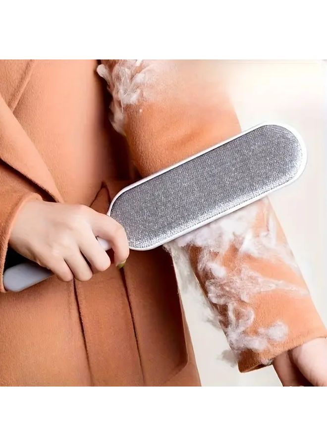 Gray Double Sided Pet Hair Brush For Clothes Sofas Bedding Carpets Lint Remover - Image 1