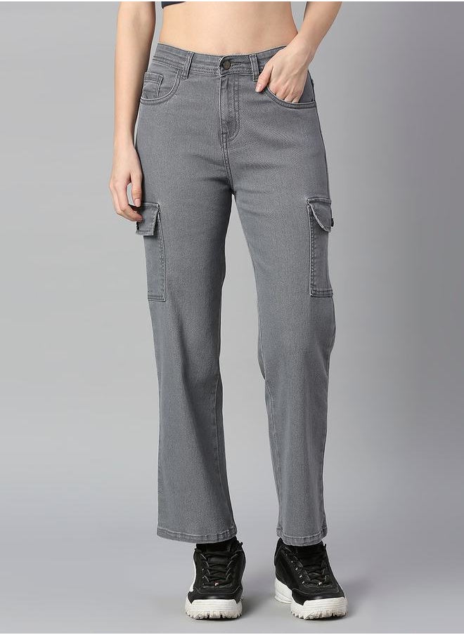 HIGH STAR Mid Wash Pocket Detail Straight Fit Jeans by Styli  - Image 2