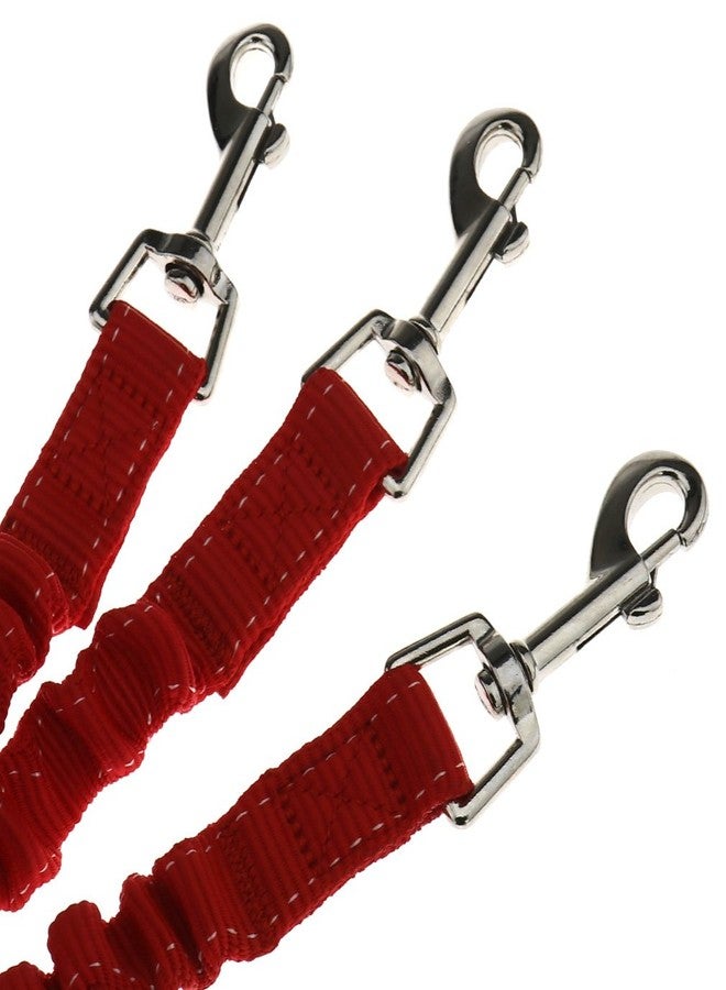 SING F LTD 3 Way No-Tangle Triple Coupler Dog Bungee Walking Leash Lead Rope Strap Red - Image 2