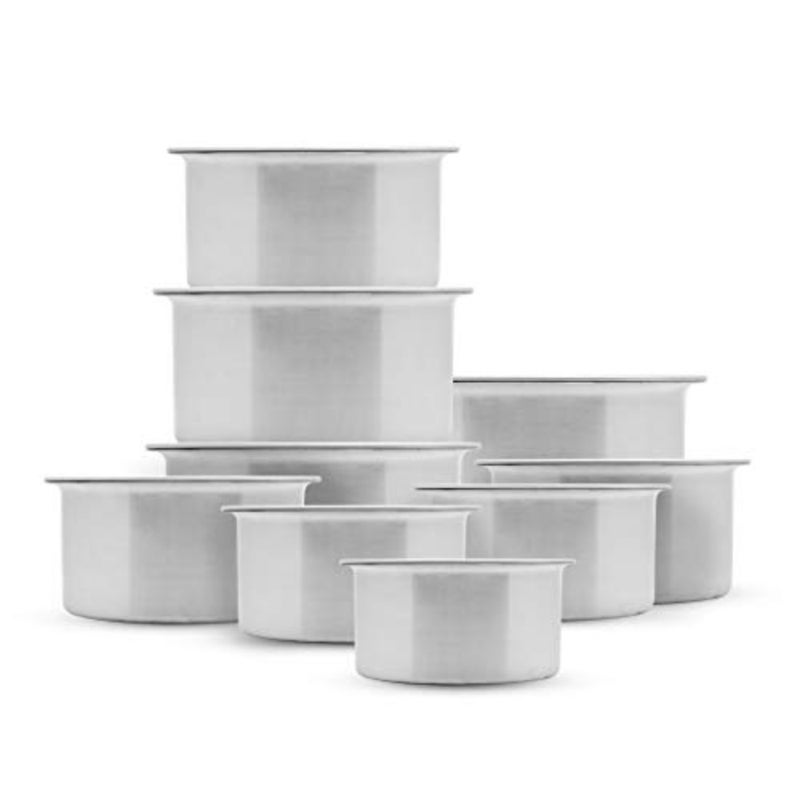 Tiger Aluminium Cooking Pots With Lids, Silver, TA12X20, Set of 9 - Image 2