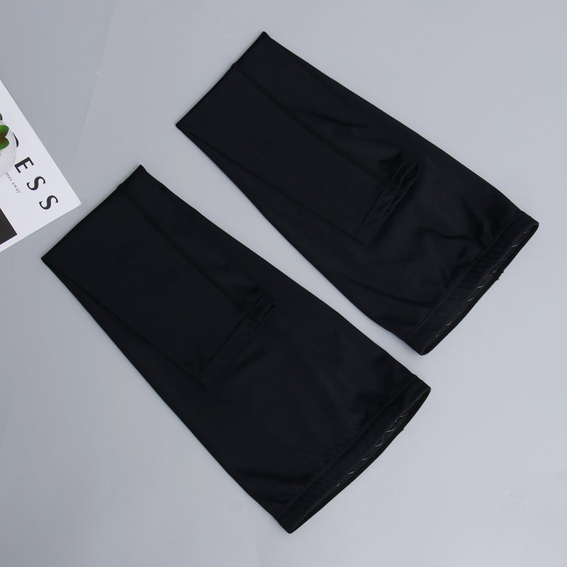 1 of Anti knee Lengthen Compression Leg Sleeve Ankle Socks Cover for Sports Size L Black - Image 4