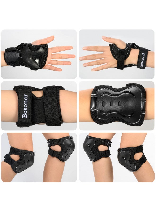 Bosoner مجموعة واقيات الركبة والمرفقين للأطفال/الشباب من بوسونر لحماية الرياضات مثل التزلج على الجليد وركوب الدراجات وبي إم إكس والتزلج على الألواح والتزلج على العجلات وركوب السكوتر - Image 5