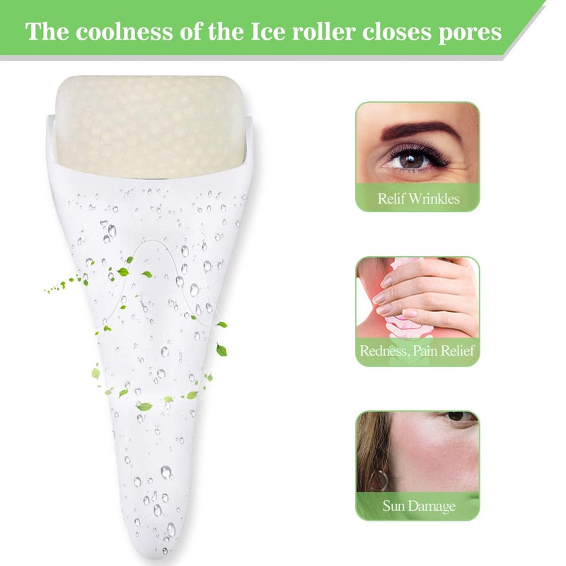 Fronnor Ice Roller for Face,Eyes,Women Gifts Idea,Therapeutic Cooling to Tighten Brighten Complexion and Reduce Wrinkles,Massager Under Eye Puffiness,Migraine and Pain Relidf (White) - Image 3