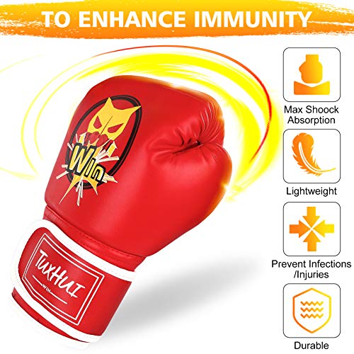 TUXHUI Kids Boxing Gloves for Kids Boys Girls Youth Age 5-12 Years Training Gloves for Punching Bag Kickboxing Muay Thai - Image 3