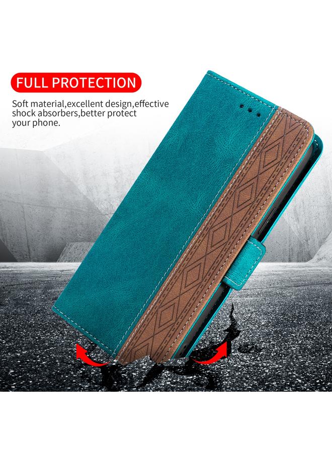 اس-توب جراب لهاتف Samsung Galaxy S21 FE 5G مع خياطة جانبية مغناطيسية من الجلد بتقنية RFID - Image 5