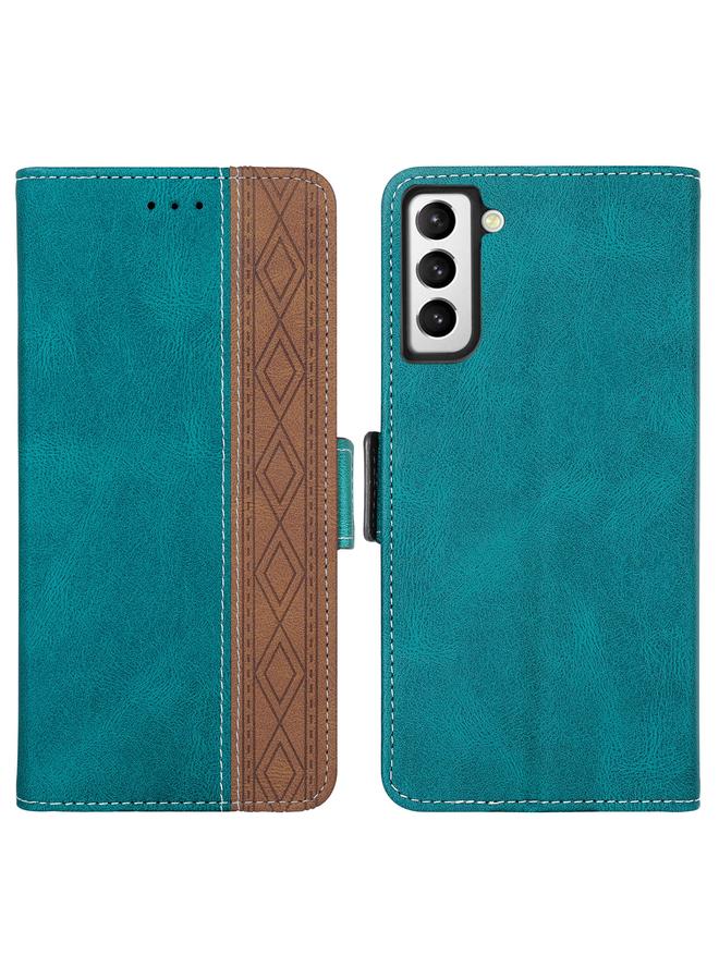 اس-توب جراب لهاتف Samsung Galaxy S21 FE 5G مع خياطة جانبية مغناطيسية من الجلد بتقنية RFID - Image 2