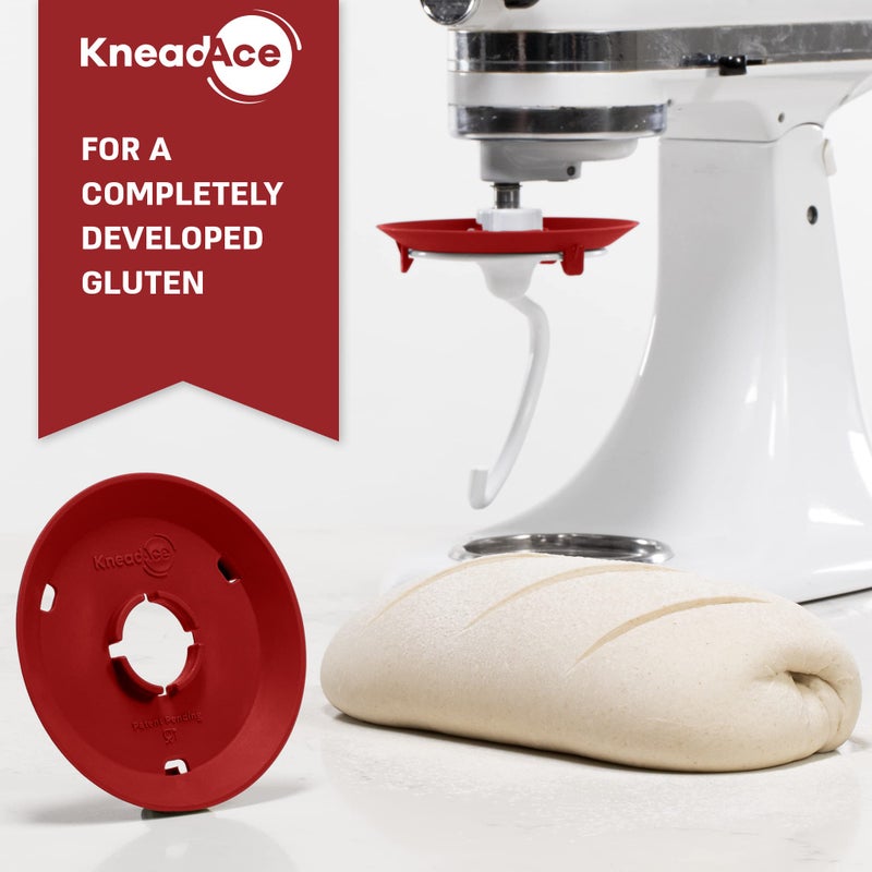 KneadAce Dough Hook Shield For Kitchen Aid - Prevents Your Dough from Climbing Up and Clogging Up Your Mixer â€“ Mess Free Mixer Accessory Compatible With Most KitchenAid C Shape Dough Hooks (Red) - Image 5