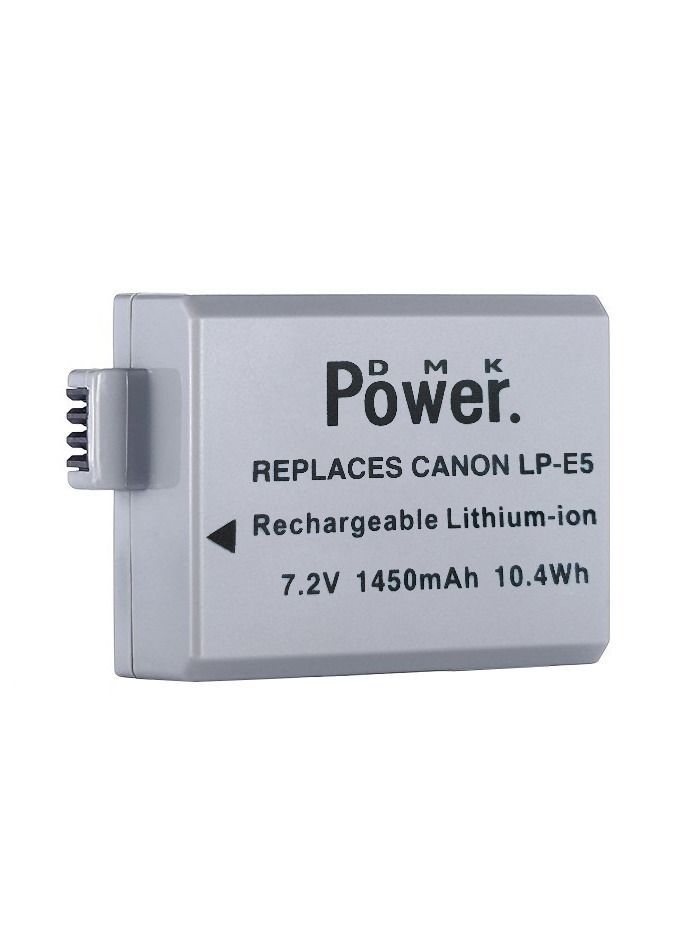 DMK Power DMK Power LP-E5 Battery and TC600C Battery Charger Compatible with Canon Eos Digital Rebel Xsi 450d Lpe5 Lc-e5 1000d 500d Lpe5 Lc-e5 1000d 500d Xsi X3 Camera - Image 2