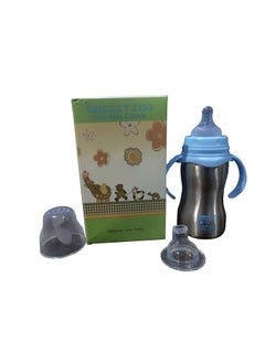 Chinmay Kids Stainless Steel Baby Feeding Bottle For New Born Babies And Infants ; Multifunctional ; 290 Ml ( Blue )  - Image 2