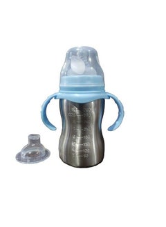 Chinmay Kids Stainless Steel Baby Feeding Bottle For New Born Babies And Infants ; Multifunctional ; 290 Ml ( Blue )  - Image 3