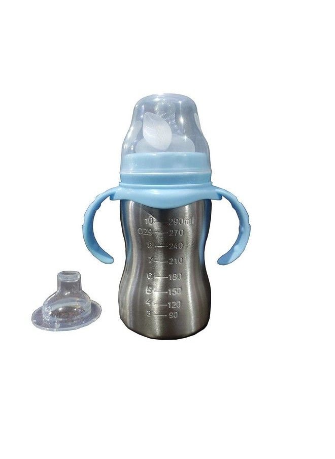 Chinmay Kids - Stainless Steel Baby Feeding Bottle For New Born Babies And Infants ; Multifunctional ; 290 Ml ( Blue ) - Image 1