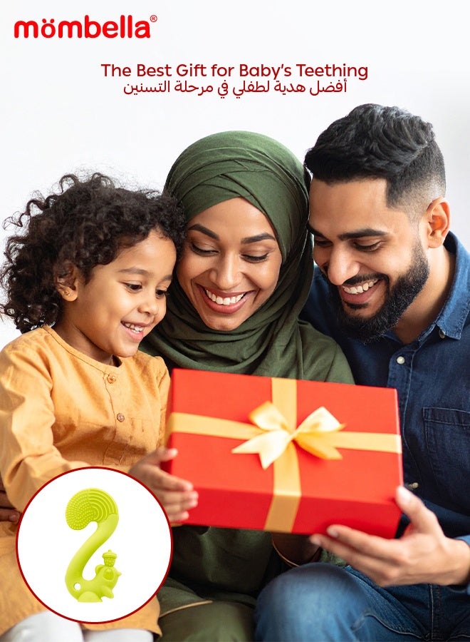مومبيلا لعبة عضاضة السنجاب | سيليكون خالي من BPA | لعبة عضاضة ناعمة وآمنة للأطفال | تصميم جوزة بندق ممتع | آمنة في غسالة الصحون والمجمد | ٣ أشهر فأكثر | الأبعاد: الطول 9 × العرض 6 × الارتفاع 14 سم - Image 5