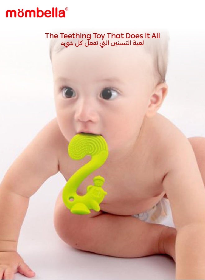 مومبيلا لعبة عضاضة السنجاب | سيليكون خالي من BPA | لعبة عضاضة ناعمة وآمنة للأطفال | تصميم جوزة بندق ممتع | آمنة في غسالة الصحون والمجمد | ٣ أشهر فأكثر | الأبعاد: الطول 9 × العرض 6 × الارتفاع 14 سم - Image 2