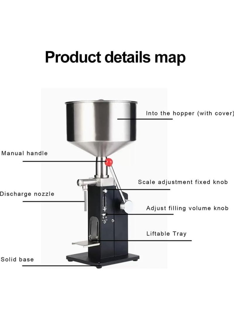 LETWOO - LETWOO Manual Paste Liquid Filling Machine 5 to100ml Bottle Filler Adjustable Bottle Filling Machine Filler A03 - Image 1