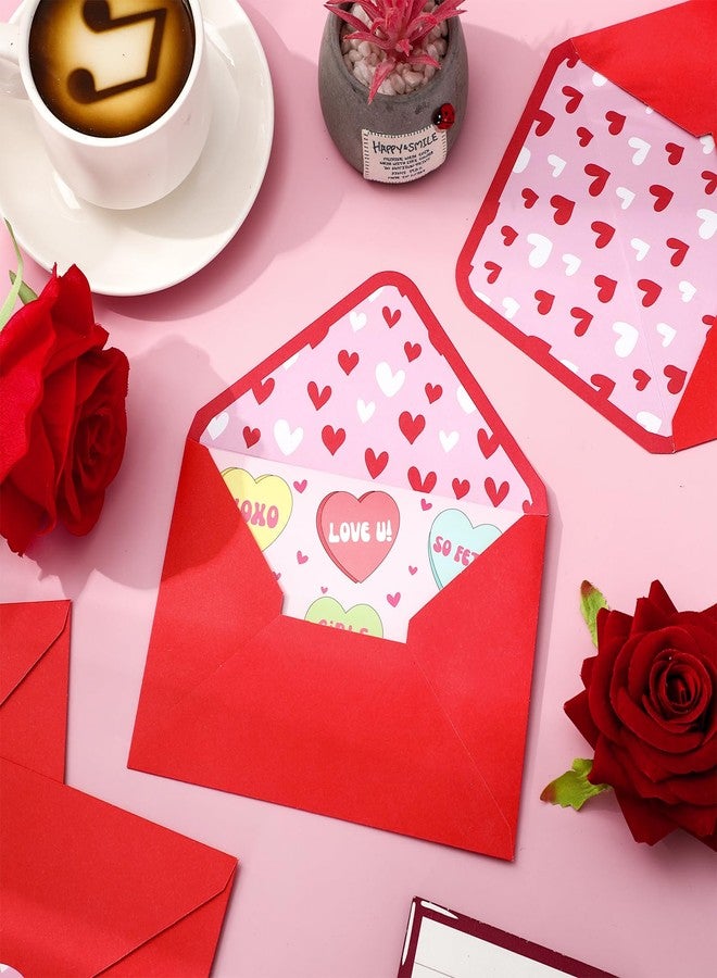 Whaline 50Pcs Valentine's Day Invitation Envelopes Greeting Card Envelope Red Pink Heart Gift Card Sleeves with Stickers for Mailing Envelopes Sending Card, 4.3 x 6.3 Inch - Image 4