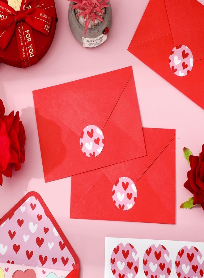Whaline 50Pcs Valentine's Day Invitation Envelopes Greeting Card Envelope Red Pink Heart Gift Card Sleeves with Stickers for Mailing Envelopes Sending Card, 4.3 x 6.3 Inch - Image 5