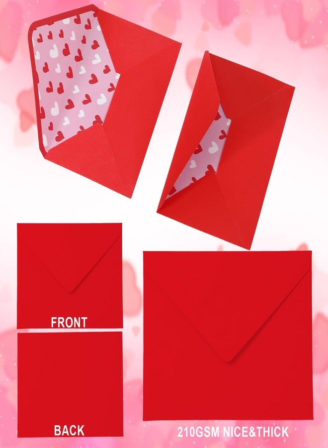 Whaline 50Pcs Valentine's Day Invitation Envelopes Greeting Card Envelope Red Pink Heart Gift Card Sleeves with Stickers for Mailing Envelopes Sending Card, 4.3 x 6.3 Inch - Image 3