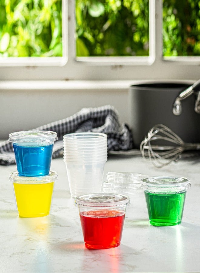 GUSTO [4 oz. - 50 Count Clear Disposable Plastic Portion Cups with Lids - Soufflé Cups, Clear Jello Shot Containers With Lids Perfect for salad Dressing and More - (Formerly Comfy Package) - Image 5
