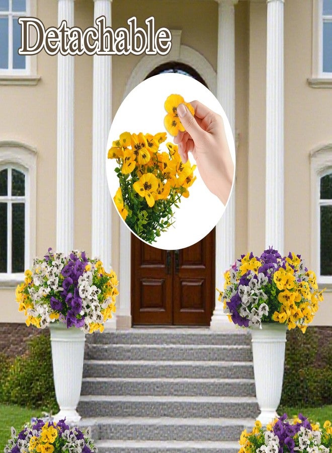 Prelady Pelady 9 UV-Resistant Artificial Pansies for Outdoors, Realistic Silk Flowers, Outdoor Viewing Decor, Outdoor Wedding Arrangement, for Mom Grandma Wife - Image 5