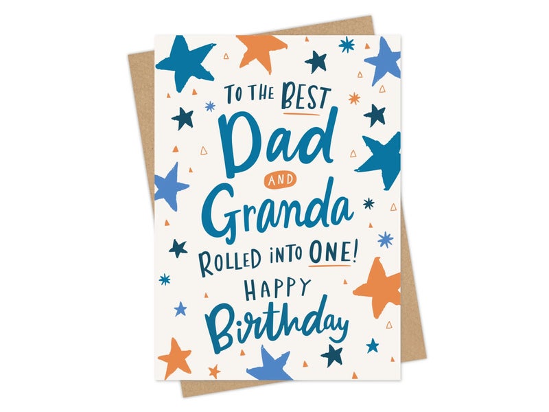 DottyBlack Dad & Grandpa Birthday Card | Happy Birthday Greeting Card with Envelope | Blank Inside Birthday Card for Dad, Grandpa, Grandad, Father, Family Wishes & Personal Messages - Image 1