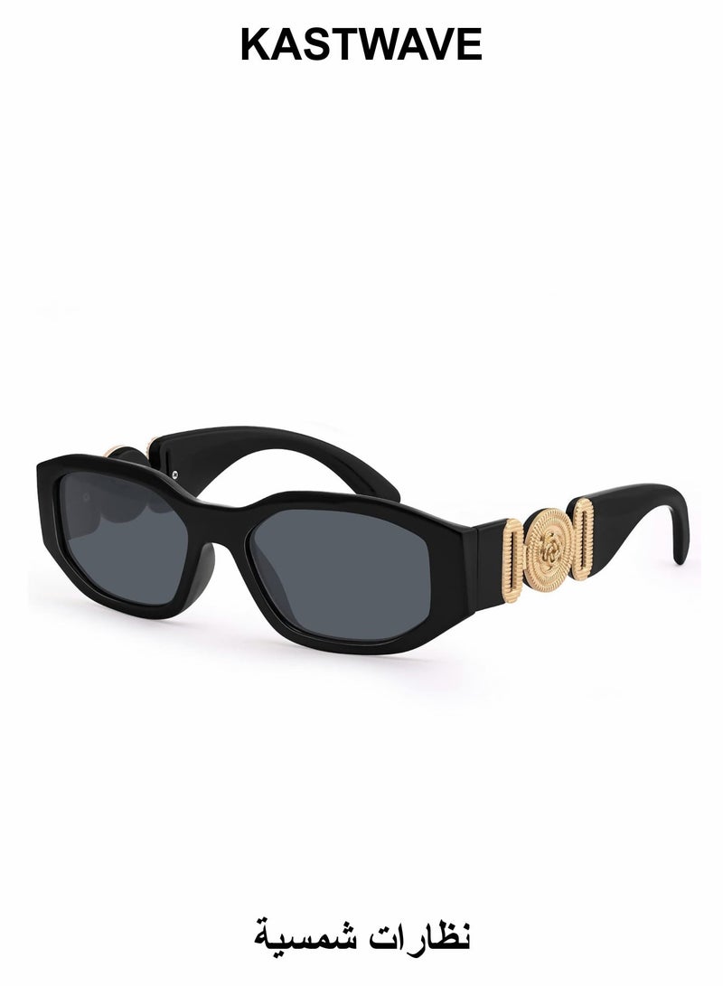 KASTWAVE Polarized Sunglasses for Women, Irregular Rectangle Sunglasses, Classic Round Sunglasses, Trendy Vintage Design UV Protection Small Sun Glasses - Image 1