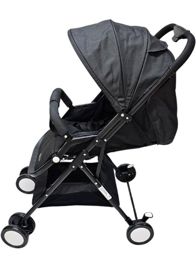 SMR kids T300 Baby Stroller Easy Fold, Multi Position and Sun Protection Canopy 68 X 100 X 50 Black - Image 3