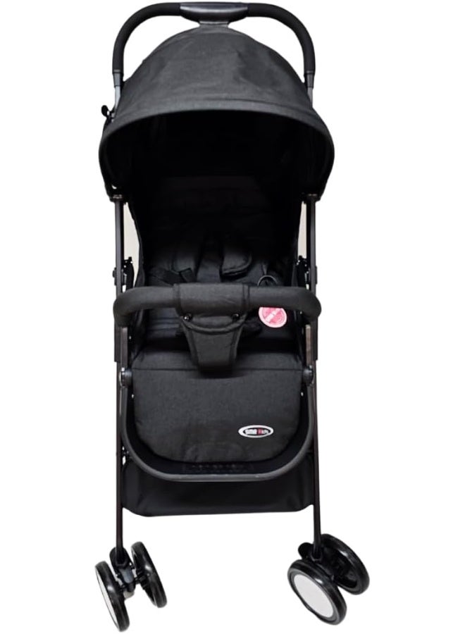 SMR kids T300 Baby Stroller Easy Fold, Multi Position and Sun Protection Canopy 68 X 100 X 50 Black - Image 4