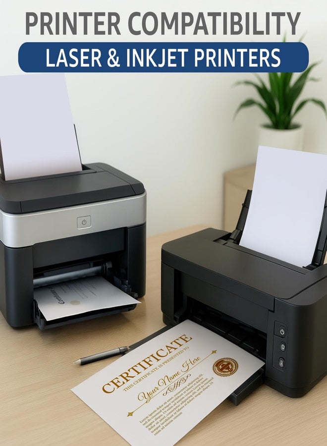 JUZARI 50 Certificate Paper 8.5 x 11 for Printing - Blank Certificate Papers for Award Certificates & Diploma Paper - Premium White Award Papers Cardstock for Awards & Certificates Graduation - Image 4