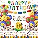 SNLN Building Block Birthday Party Decorations Supplies Kit Balloons Tablecloth Banners Cake Toppers Foil Balloons Tattoo Stickers Birthday Decorations for Kids Boys Girls BuildingThemed Celebration - Image 2