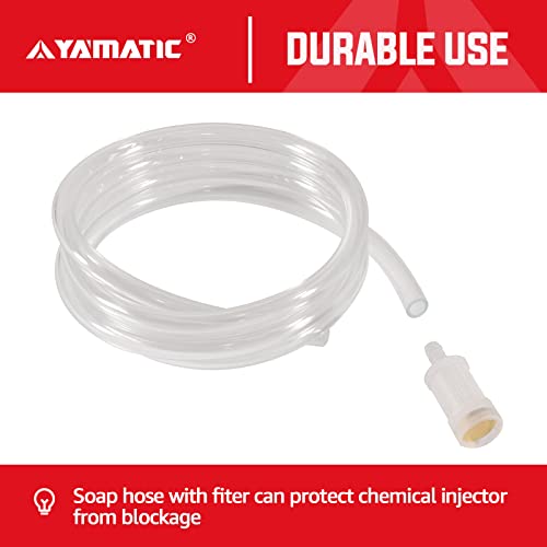 YAMATIC Adjustable Chemical Injector Kit, Downstream Injector Kit for Pressure Washer, 3/8 Inch Connectors, Soap Injector with Siphon Hose & Soap Nozzle,4500PSI - Image 5