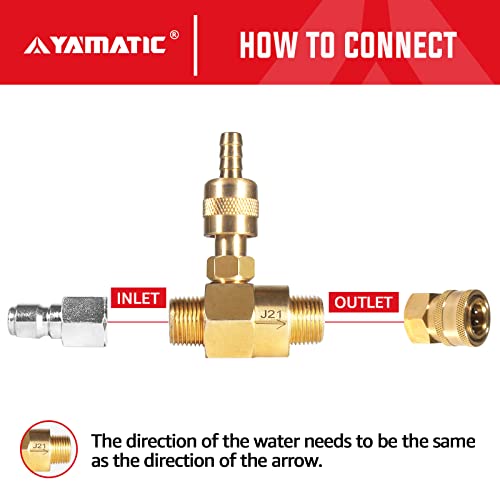 YAMATIC Adjustable Chemical Injector Kit, Downstream Injector Kit for Pressure Washer, 3/8 Inch Connectors, Soap Injector with Siphon Hose & Soap Nozzle,4500PSI - Image 4