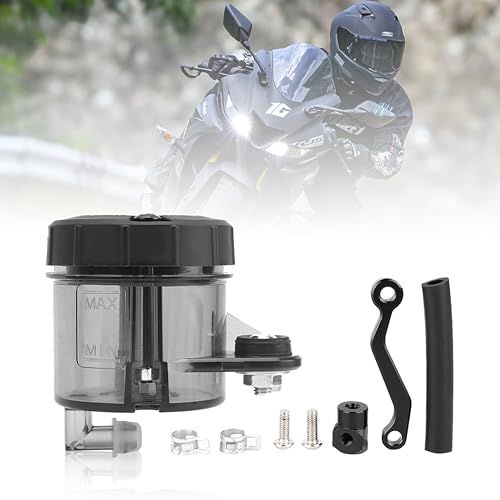 MIKANIX Universal Motorcycle Disc Brake Clutch Oil/Fluid Reservoir Can Cup Container (Black) - Image 1