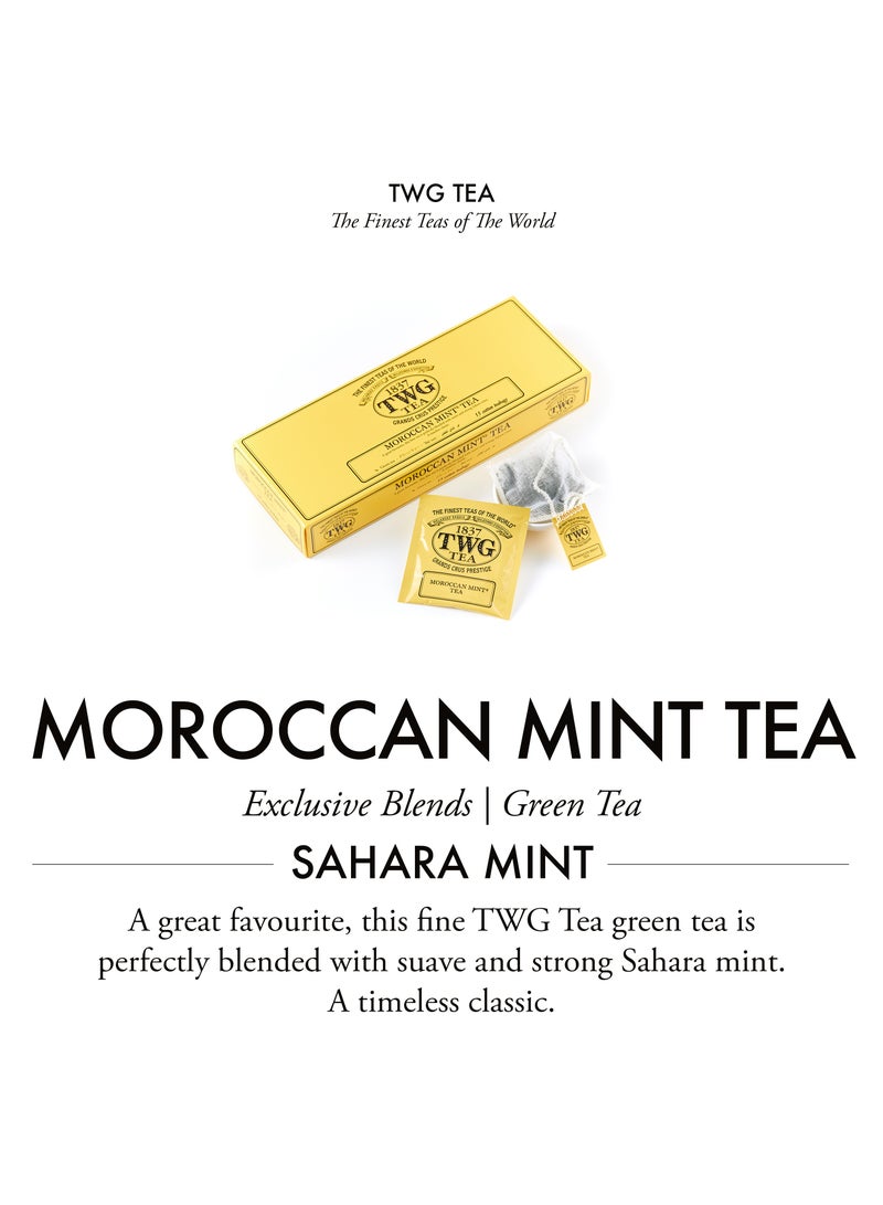 TWG Tea Moroccan Mint Tea | Green Tea | Spearmint Leaves | 15 Hand Sewn Cotton Teabags | Gift Set - Image 3